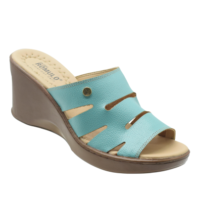 Romulo Sandalia Cuero Verde Mujer Talla 38 Ref 5104 